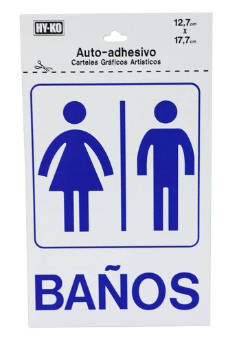 Placa Toiletts - Indicador de baños - Letrero de baños - Cartel aseos